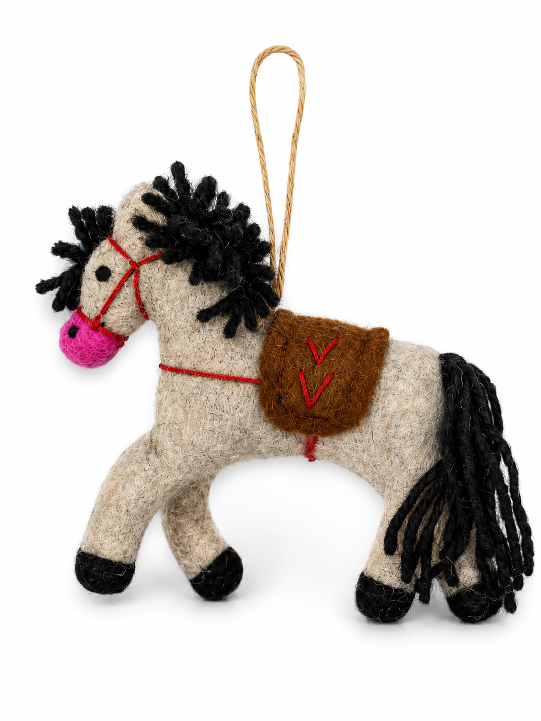 Felt Decoration/Keyring Horse Black Hair