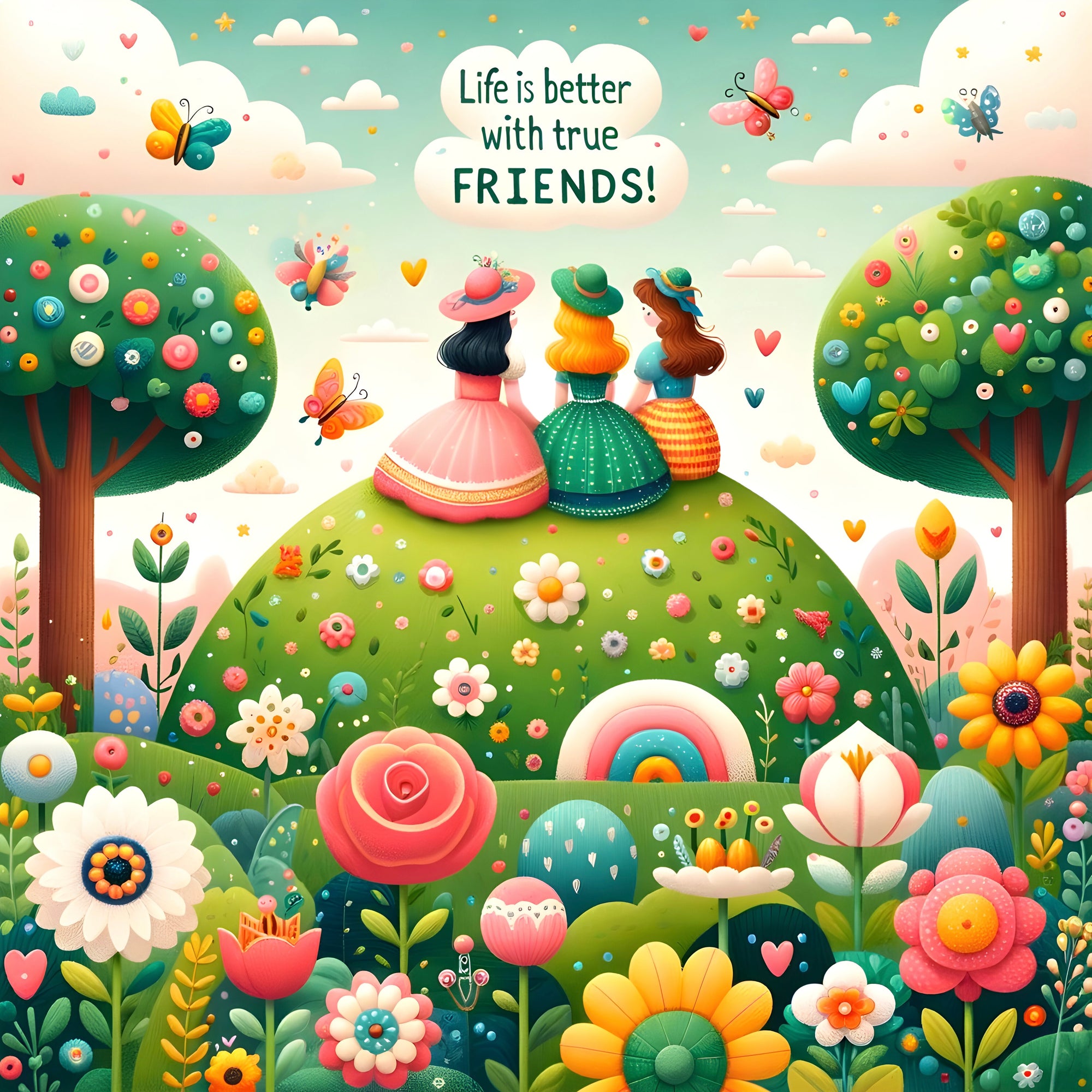 Life is Better with True Friends Greeting Card