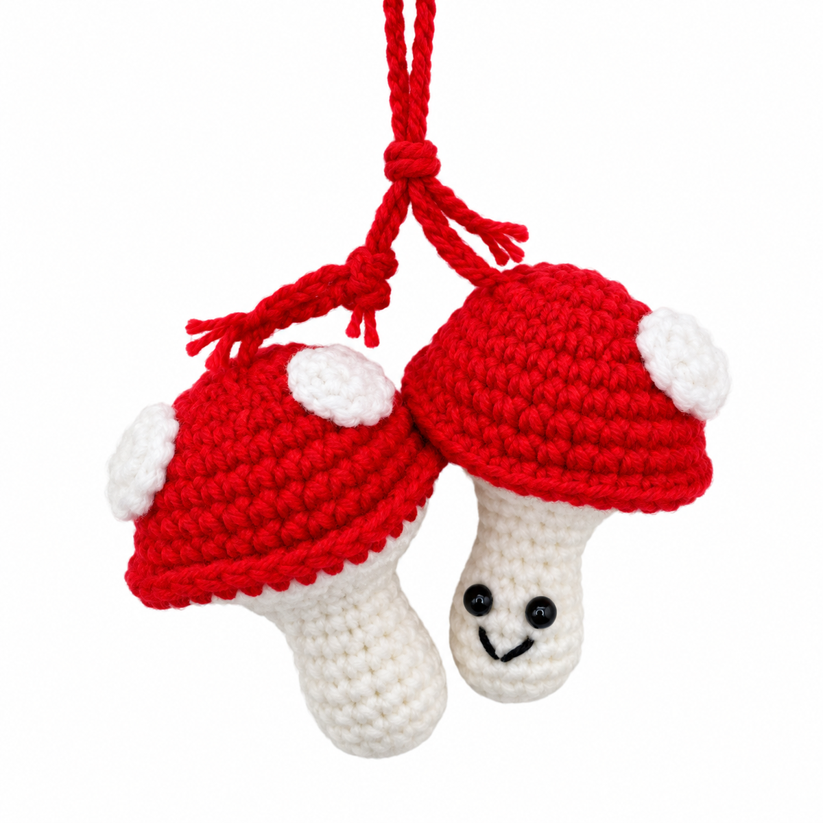 Xmas Mushroom Hanging Crochet Decoration
