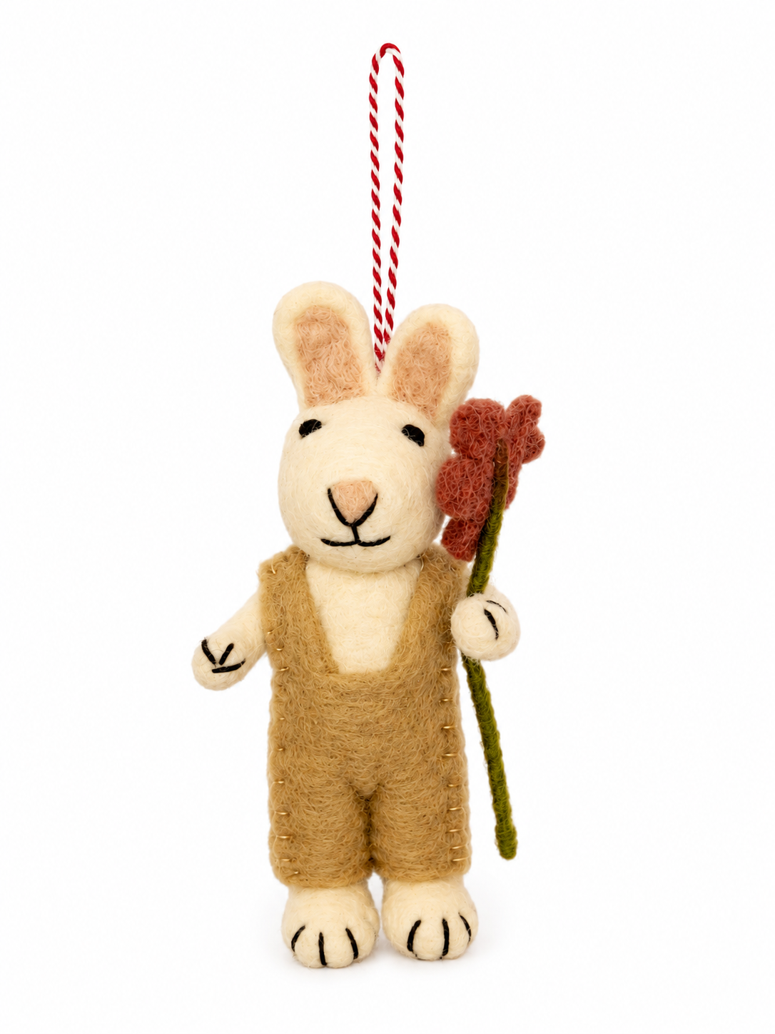 Felt Decoration/Keyring Bunny with a Flower
