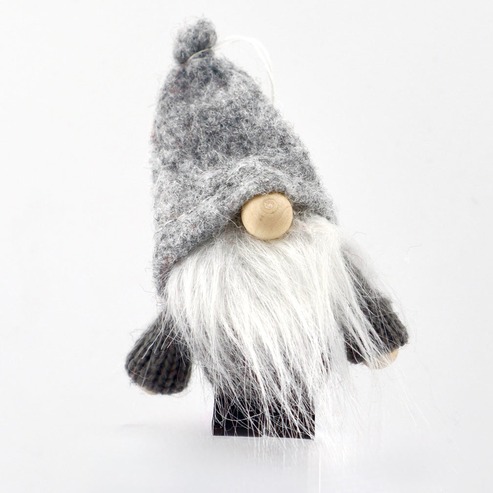 Miniature gnome with felt grey hat
