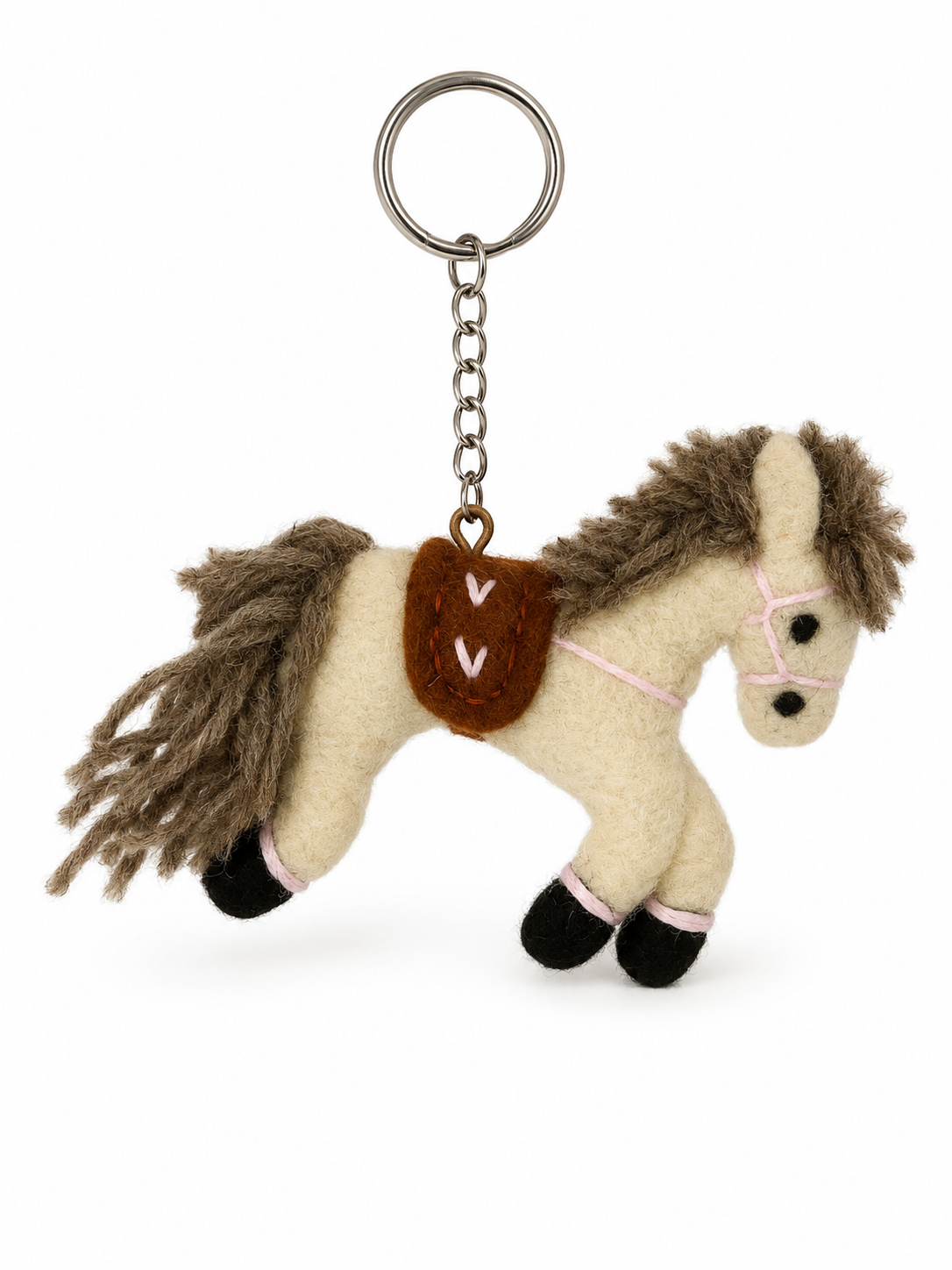 Felt Decoration/Keyring Horse Grey