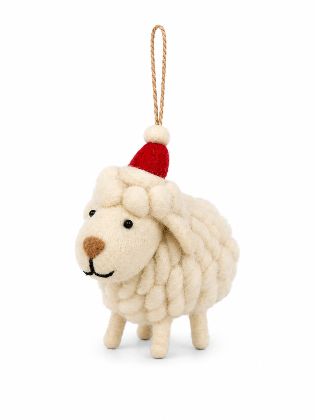 Felt Decoration/Keyring Sheep with a Xmas Hat