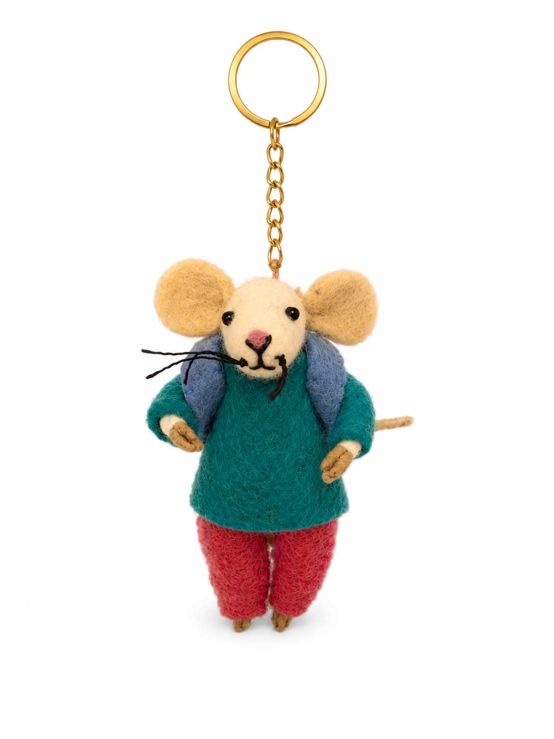 Felt Decoration/Keyring Mouse in a Blue Costume