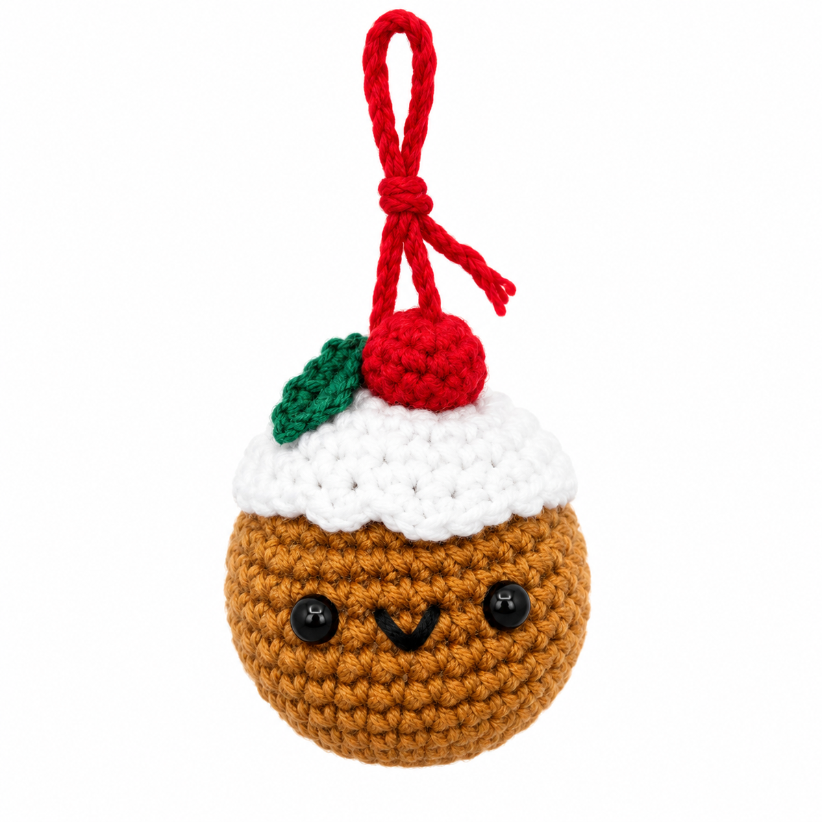 Xmas Pudding Hanging Crochet Decoration