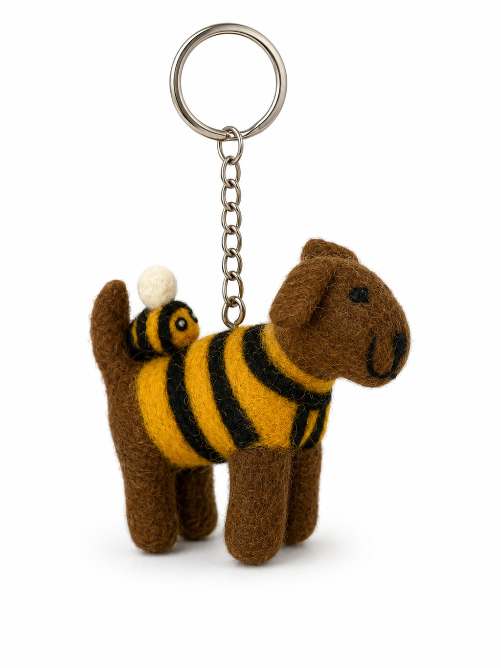 Felt Decoration/Keyring Dog with a Bee