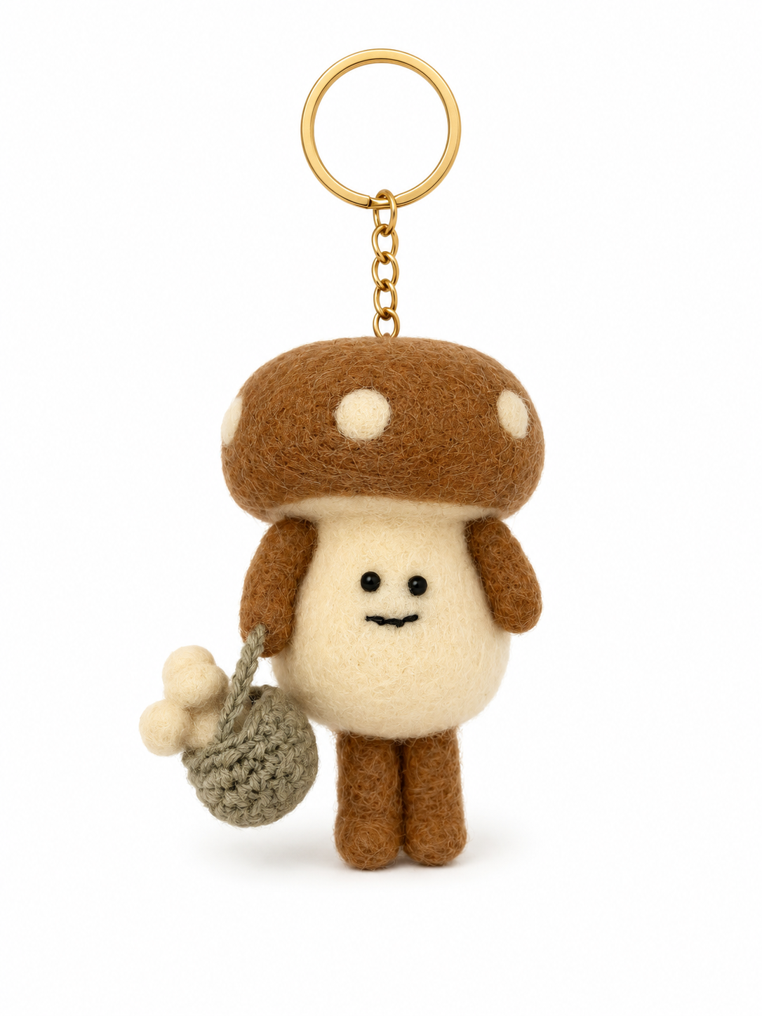 Felt Decoration/Keyring Brown Mushroom