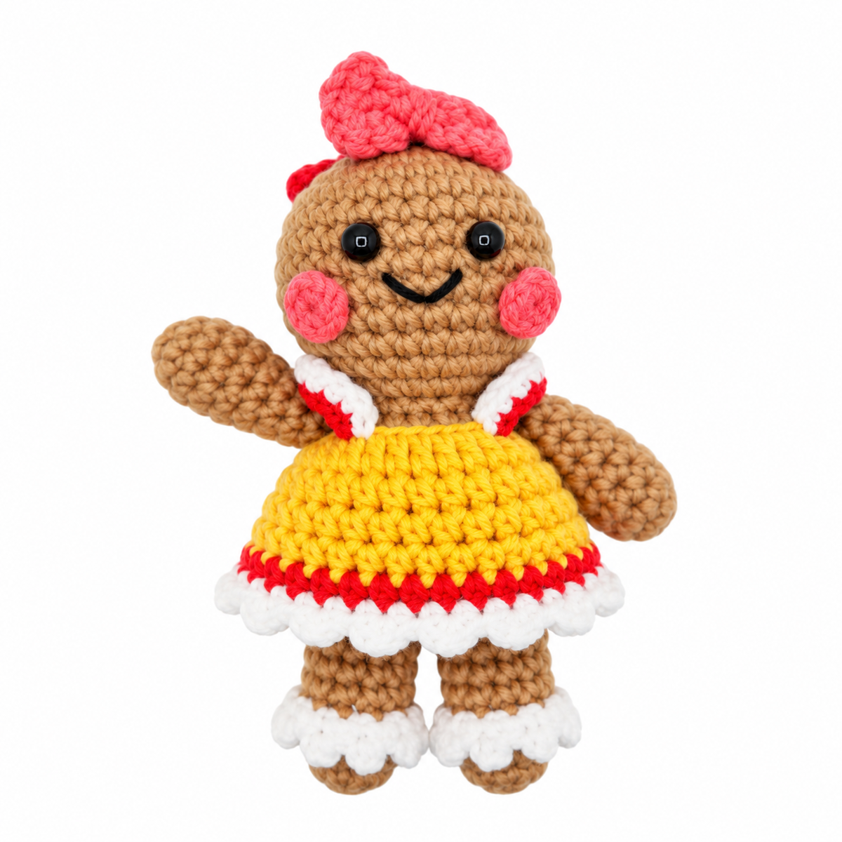 Xmas Gingerbread Girl Hanging Crochet Decoration