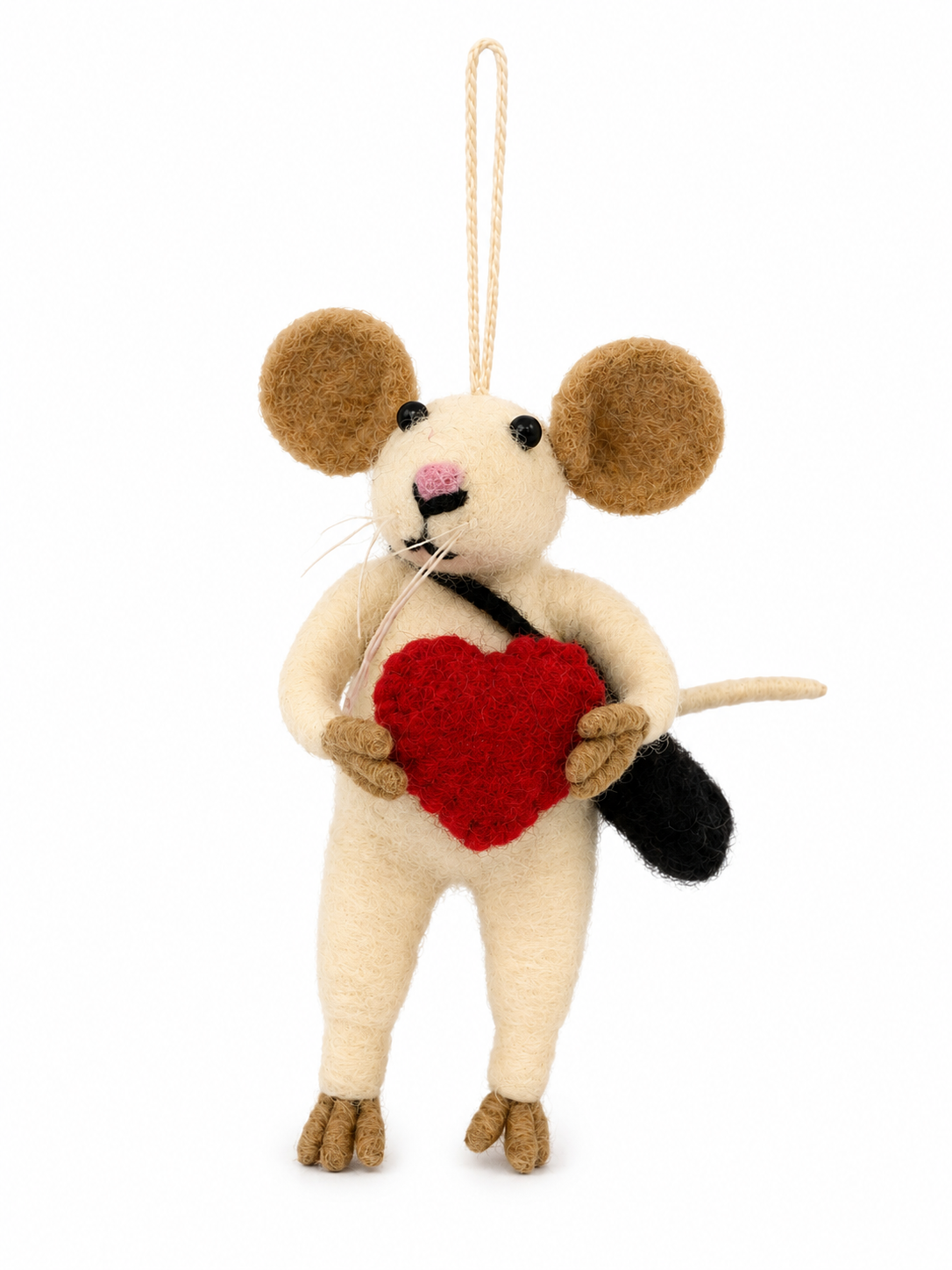 Felt Decoration/Keyring Mouse with a Heart