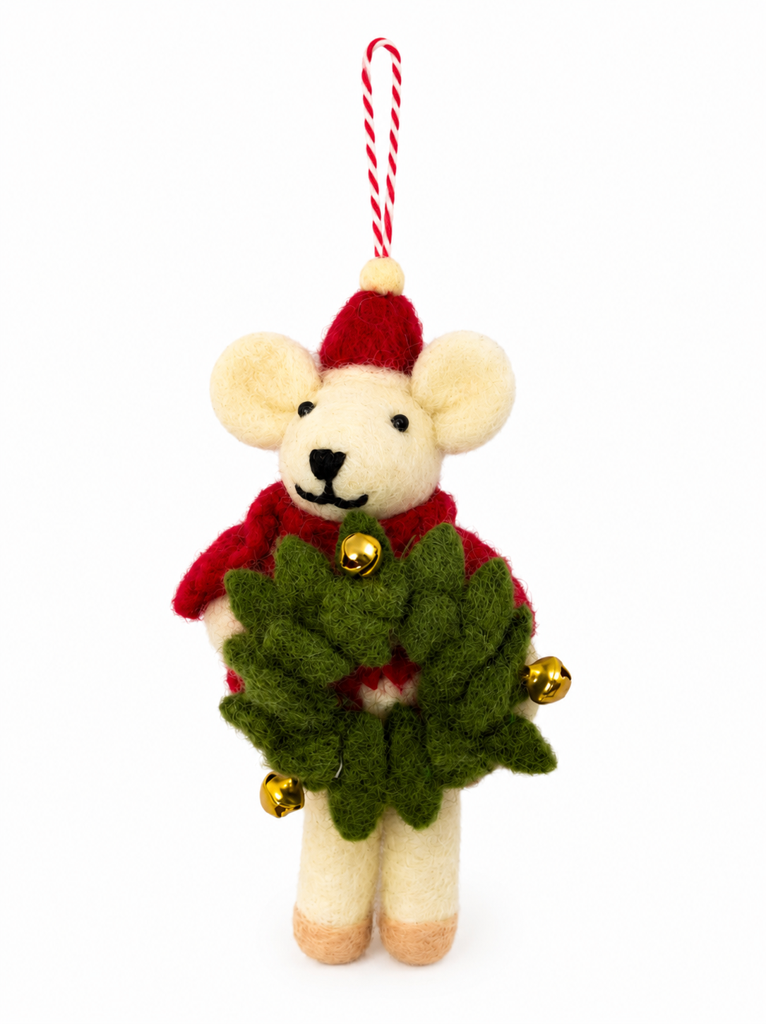 Felt Decoration/Keyring Xmas Wreath Mouse