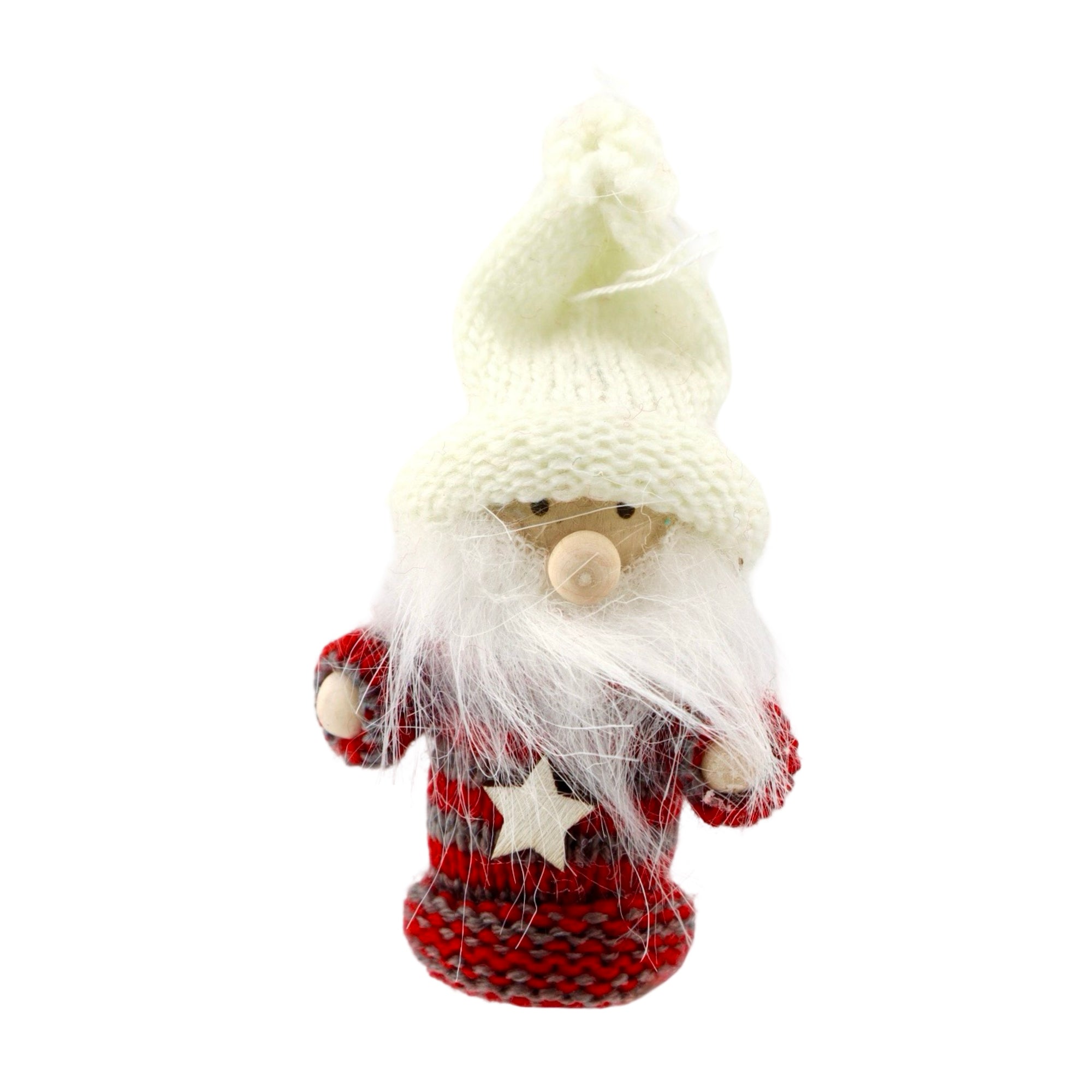 Miniature gnome with red stripy jumper