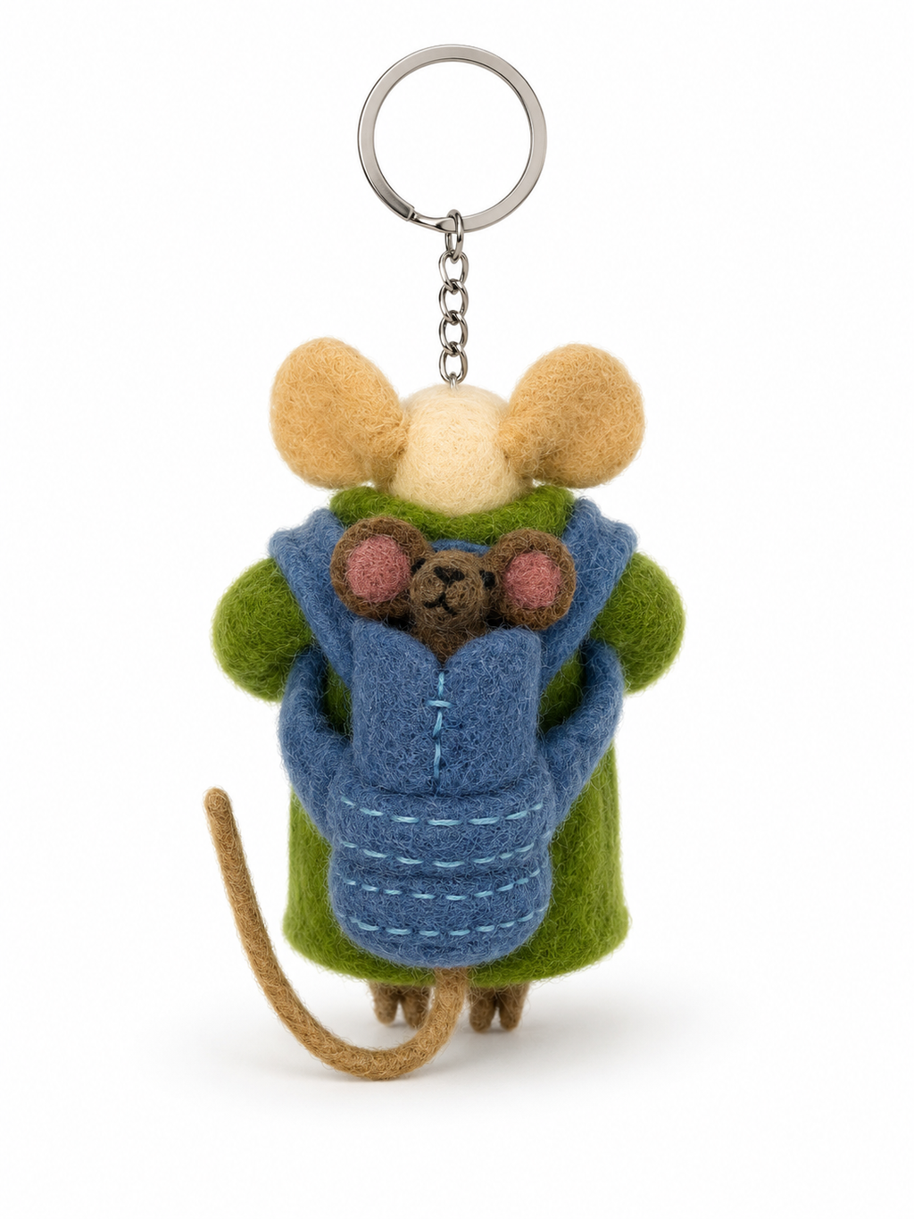 Felt Decoration/Keyring Mouse with a baby