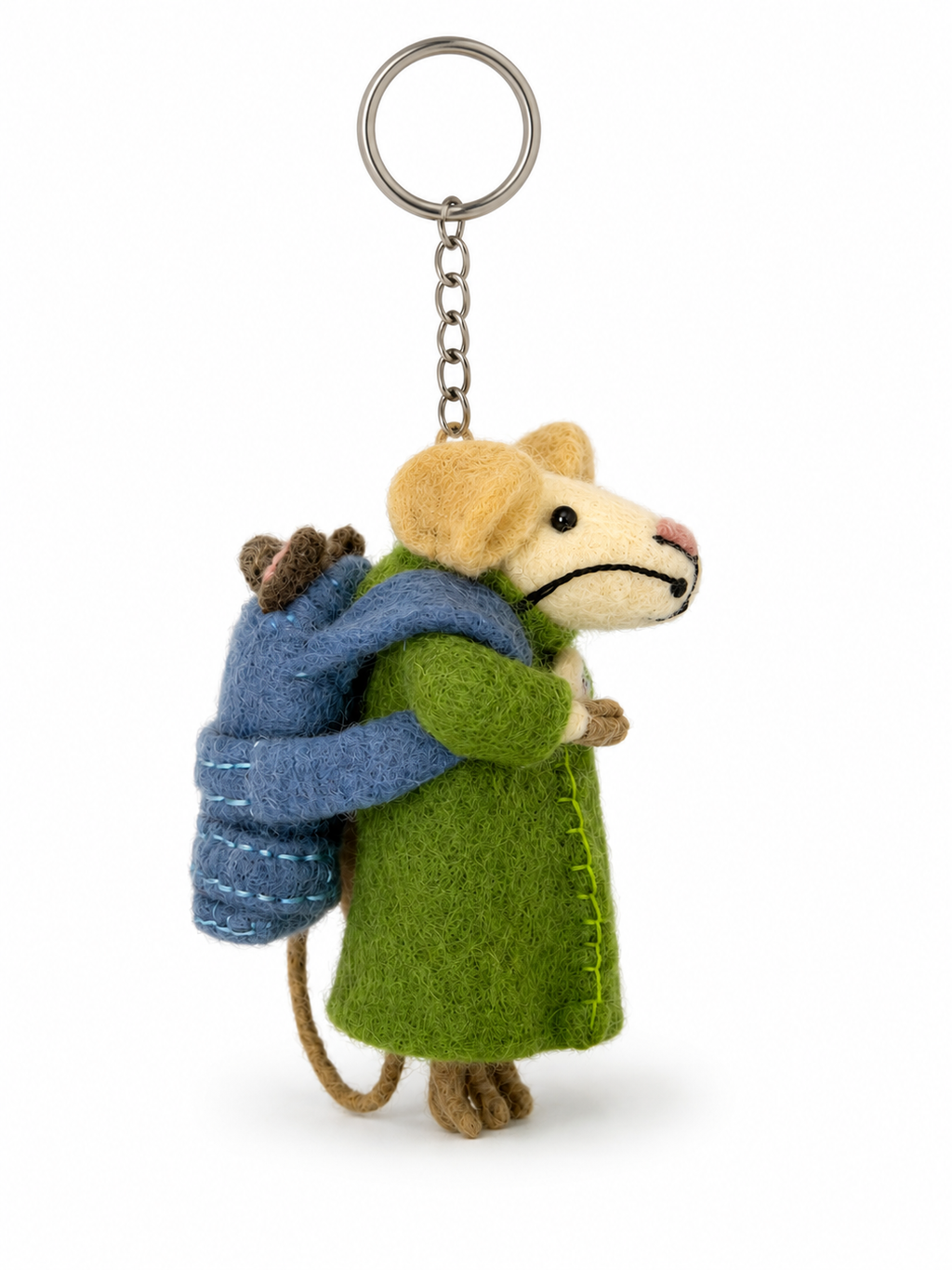 Felt Decoration/Keyring Mouse with a baby
