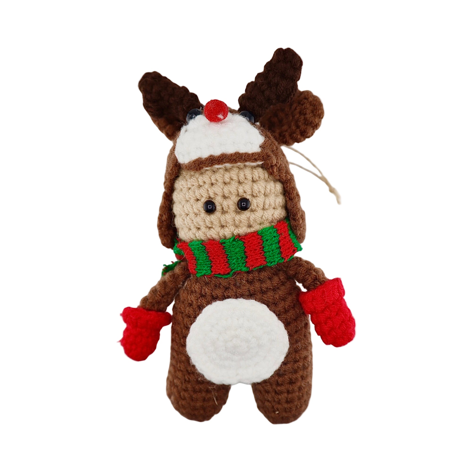 Xmas Reindeer Boy Hanging Crochet Decoration