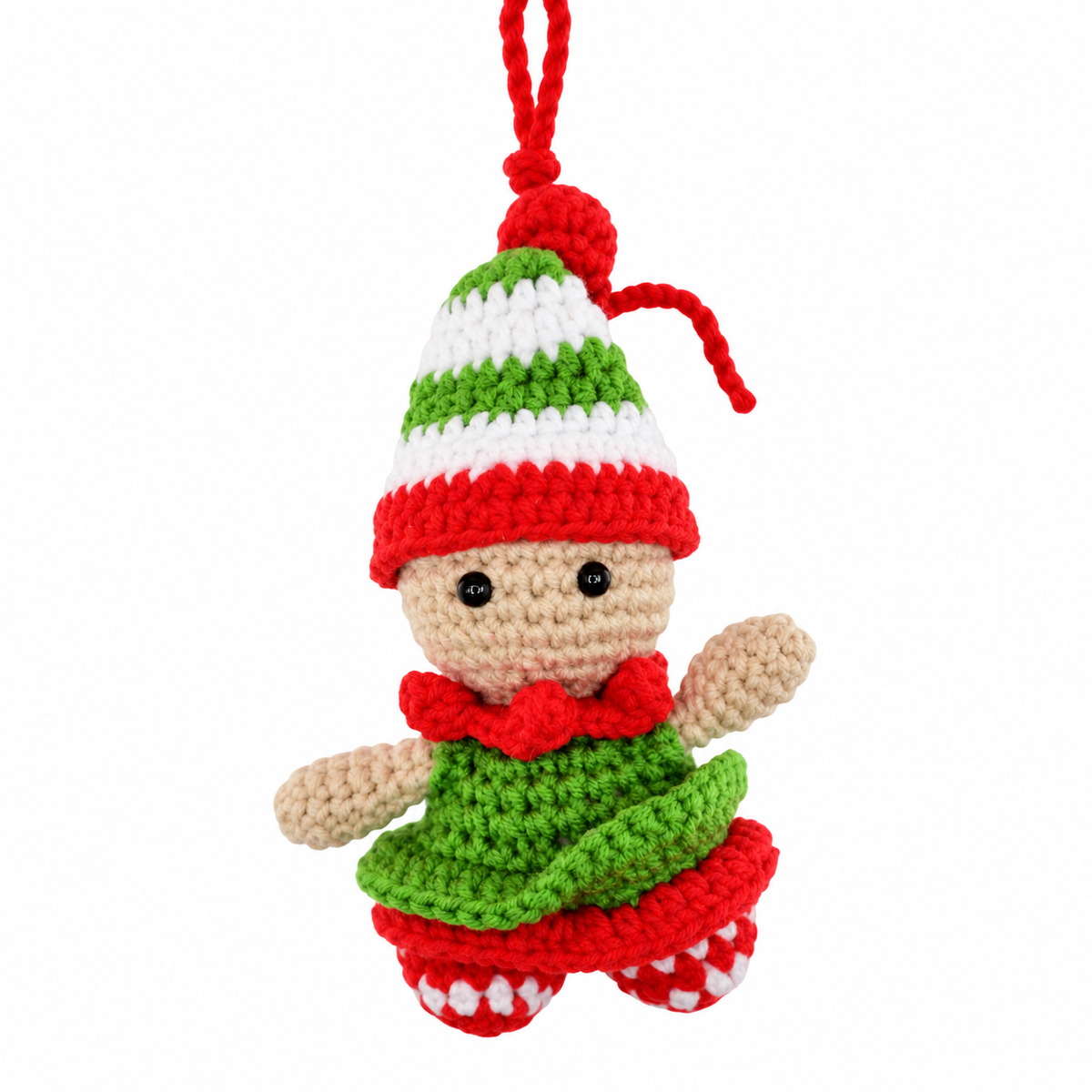 Xmas Elf Hanging Crochet Decoration