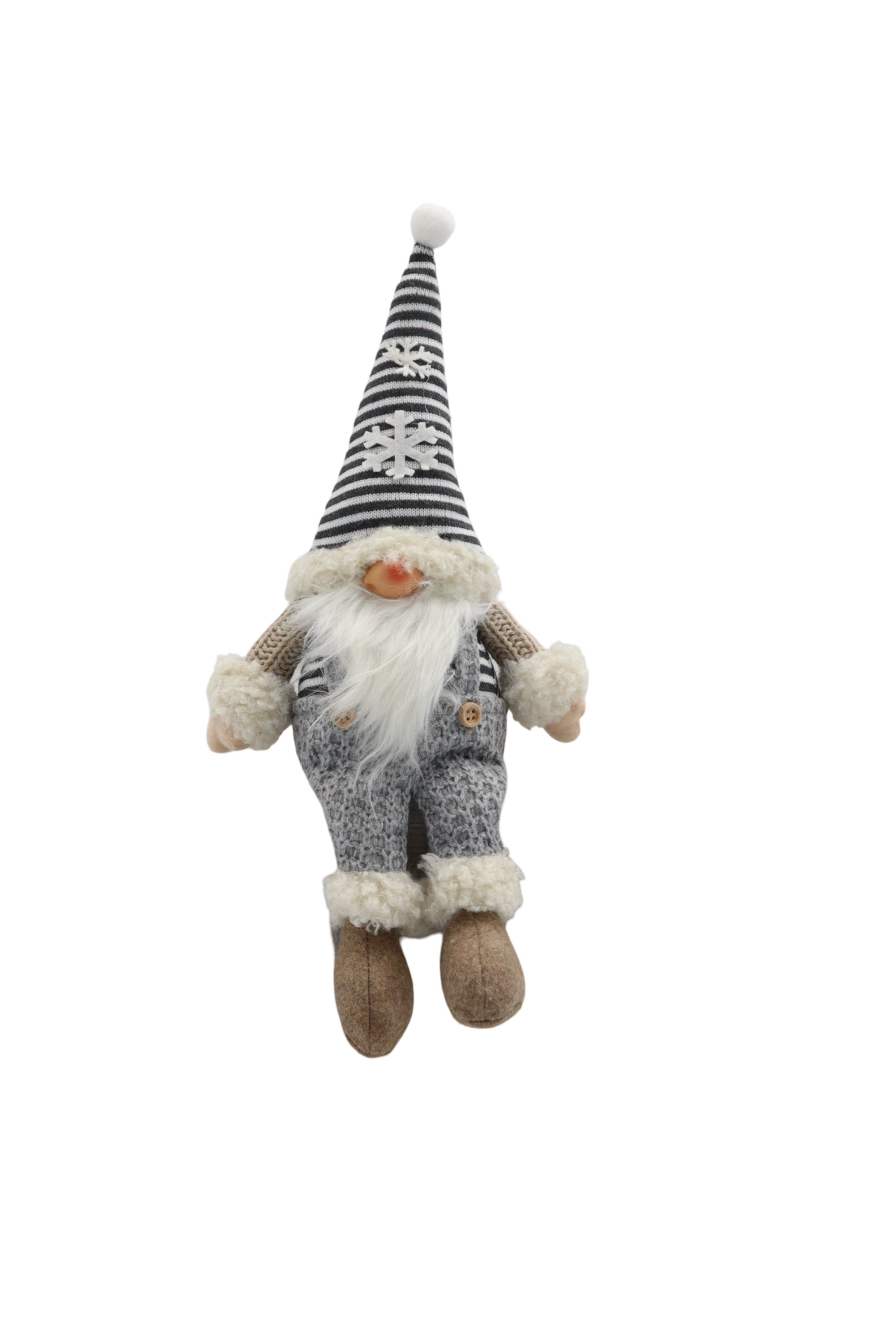 GREY STRIPEY SNOWFLAKE GNOME