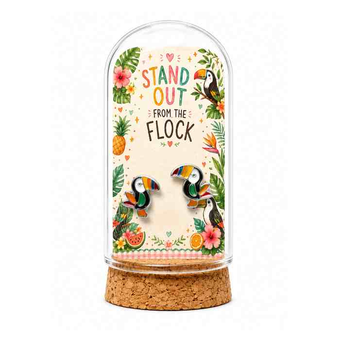 Stand Out From the Flock toucan earrings