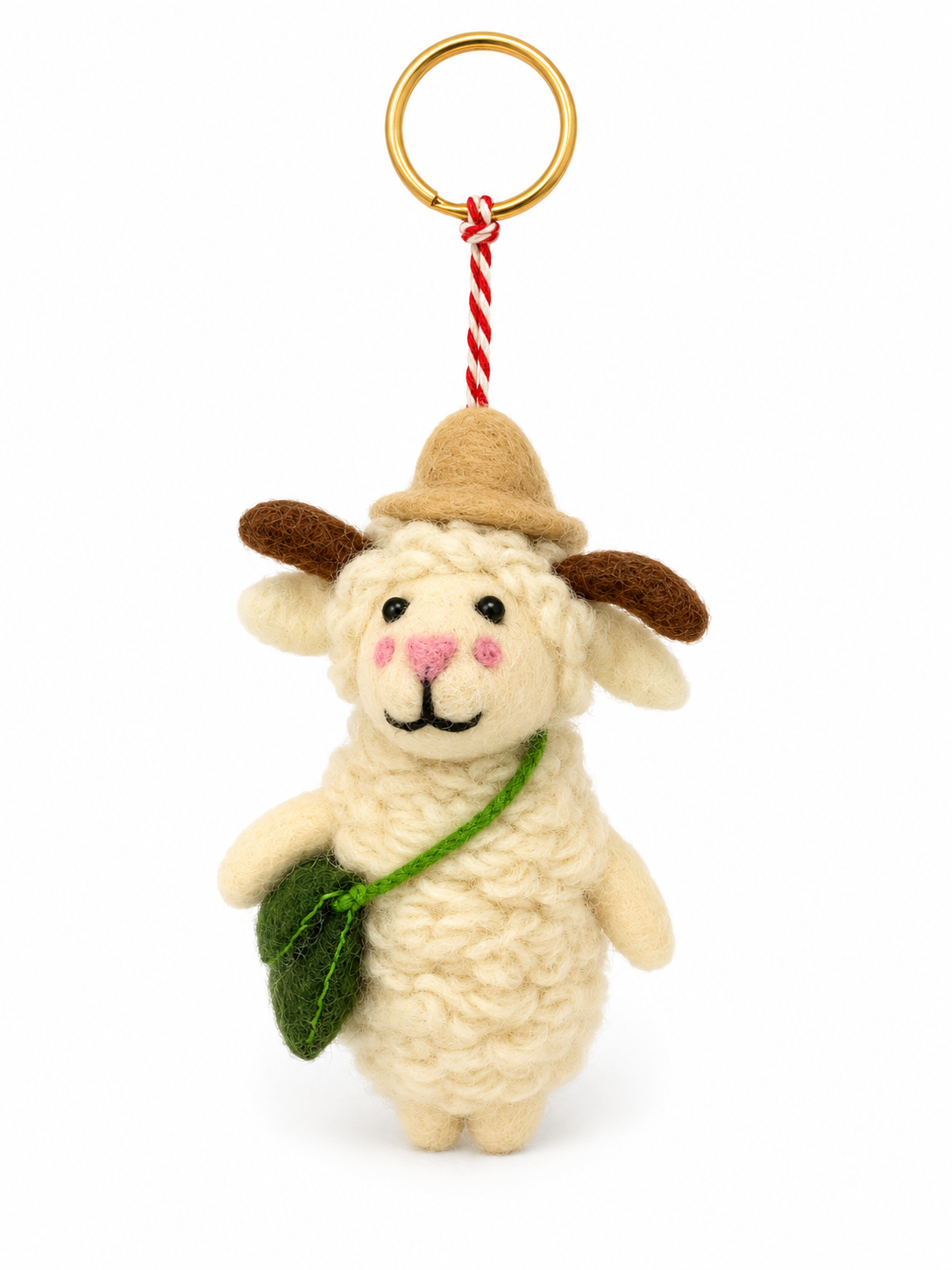 Felt Decoration/Keyring Sheep with a Hat and a Bag