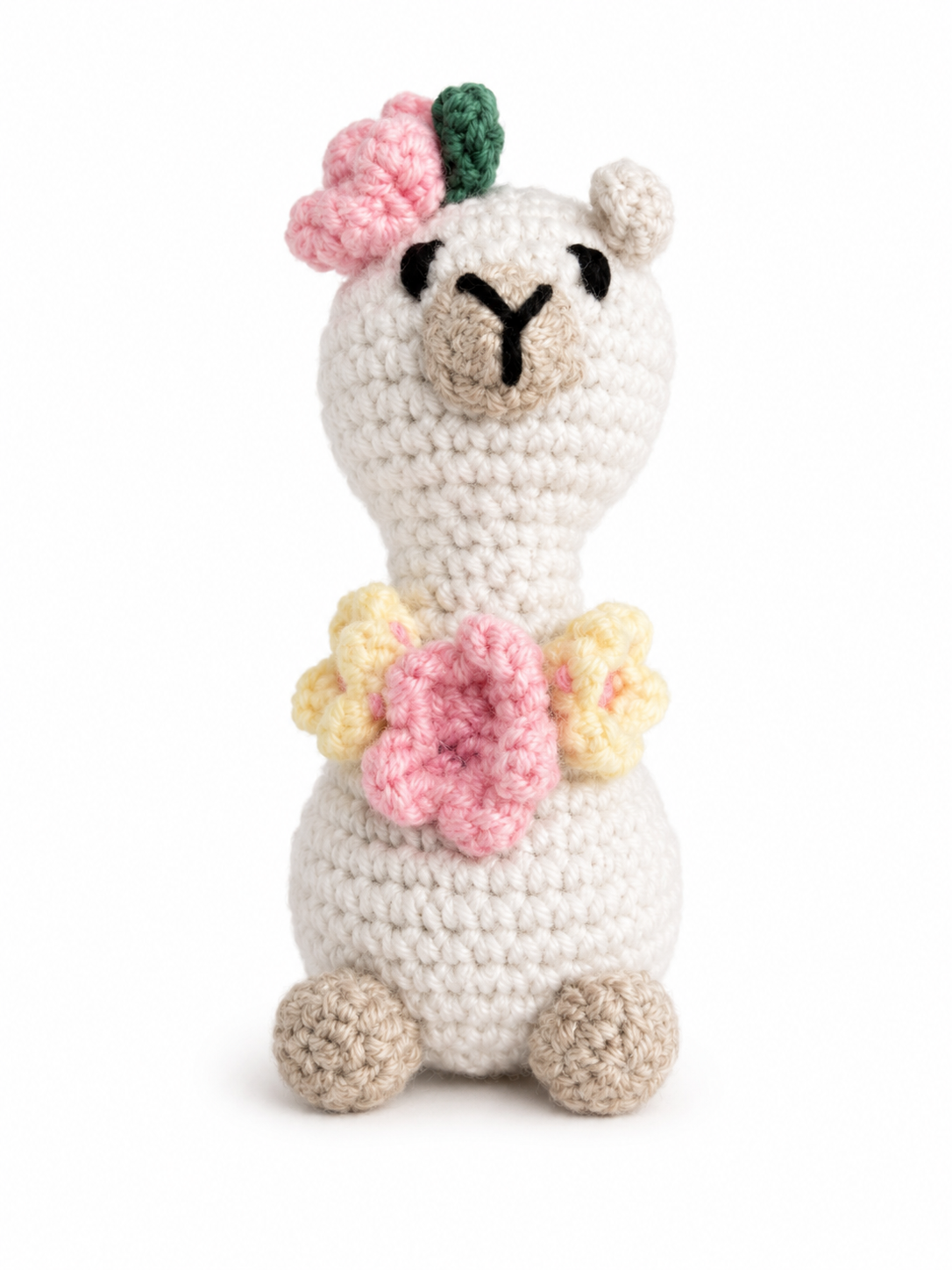 Happy Llama with flowers
