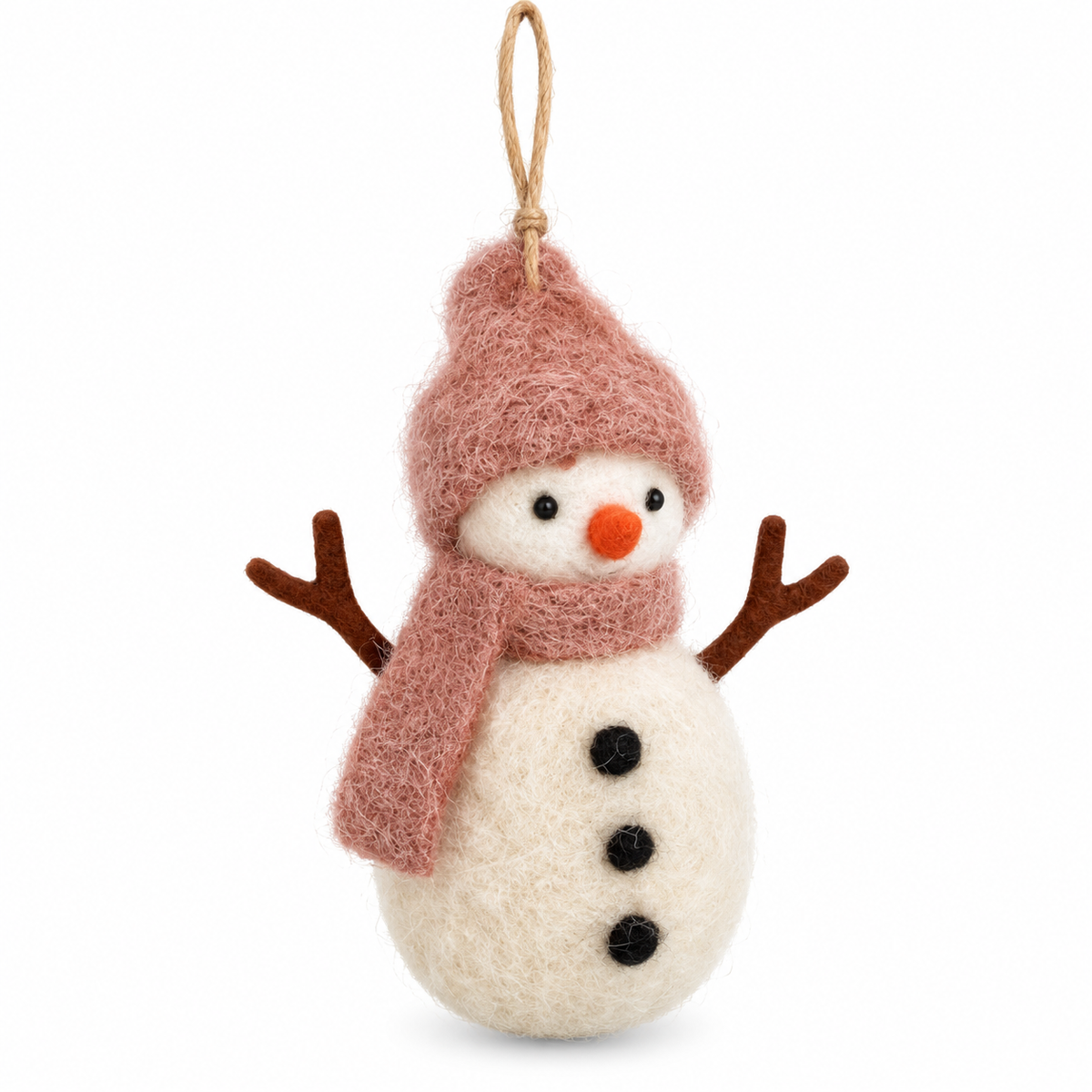 Xmas Snowman Pink Felt