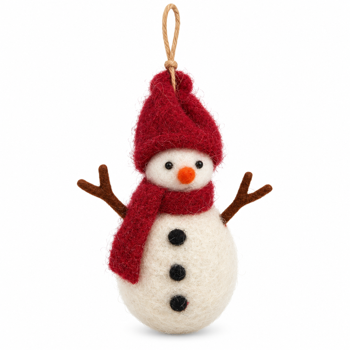 Xmas Snowman Felt Red