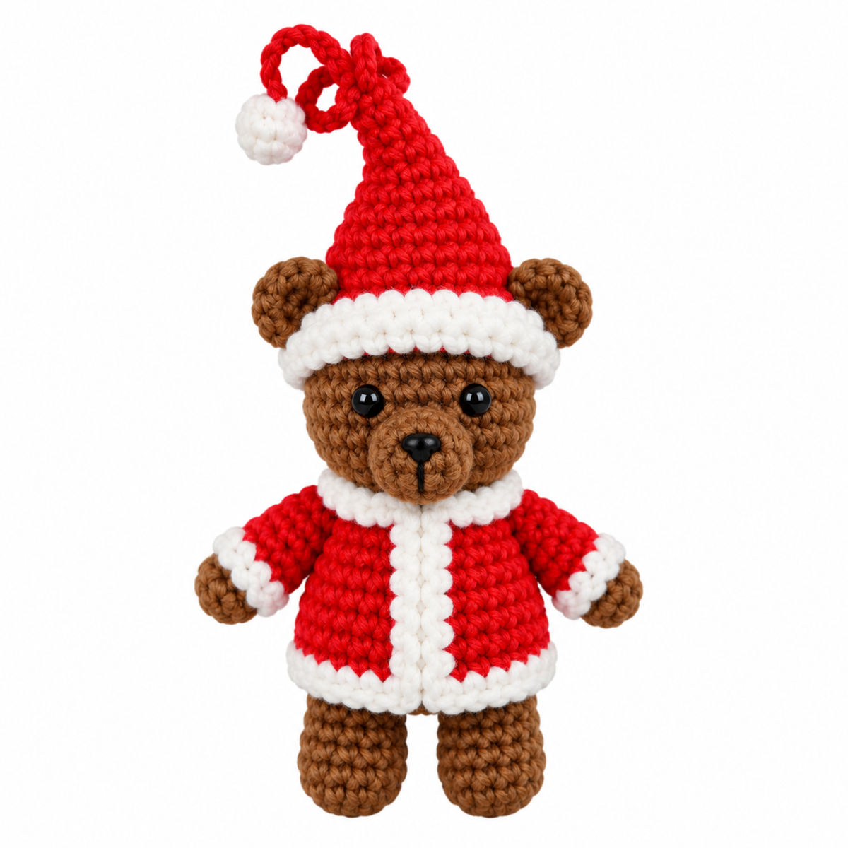 Xmas Bear in Costume Hanging Crochet Decoration