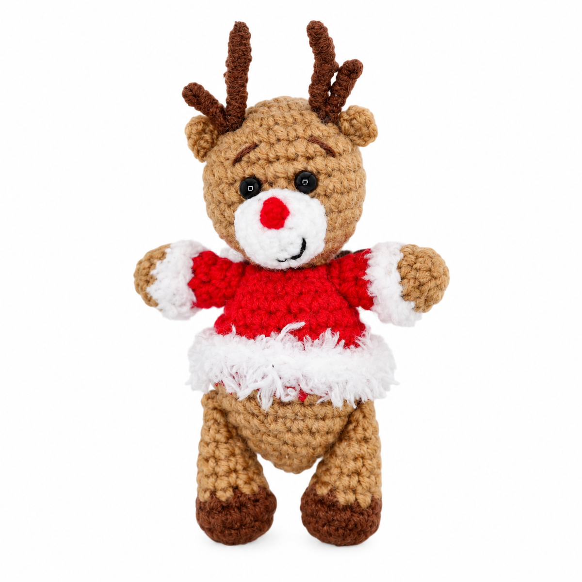 Xmas Reindeer with red dress Hanging Crochet Decoration