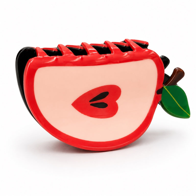 Apple slice hair claw clip