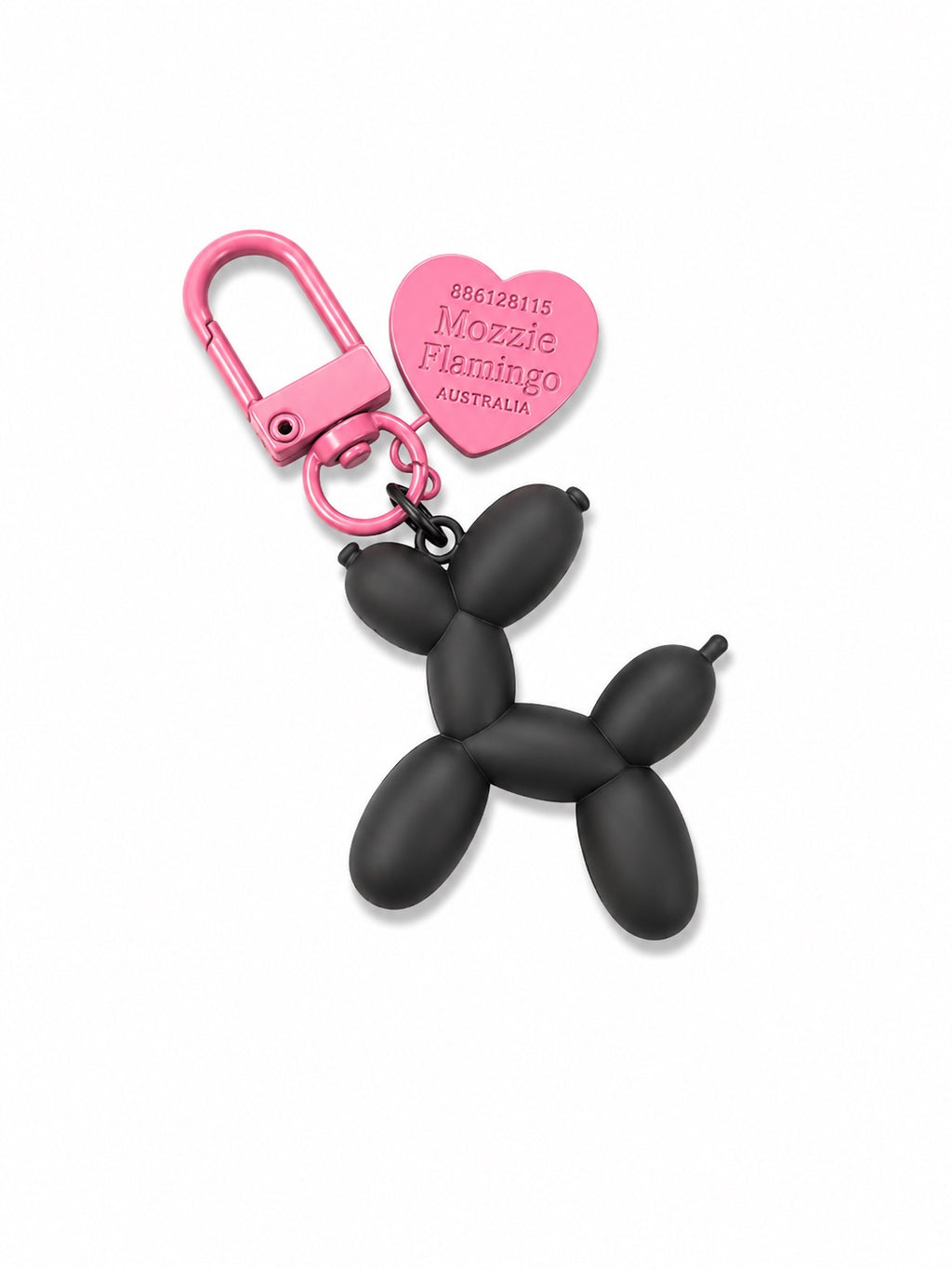 Black balloon dog keyring