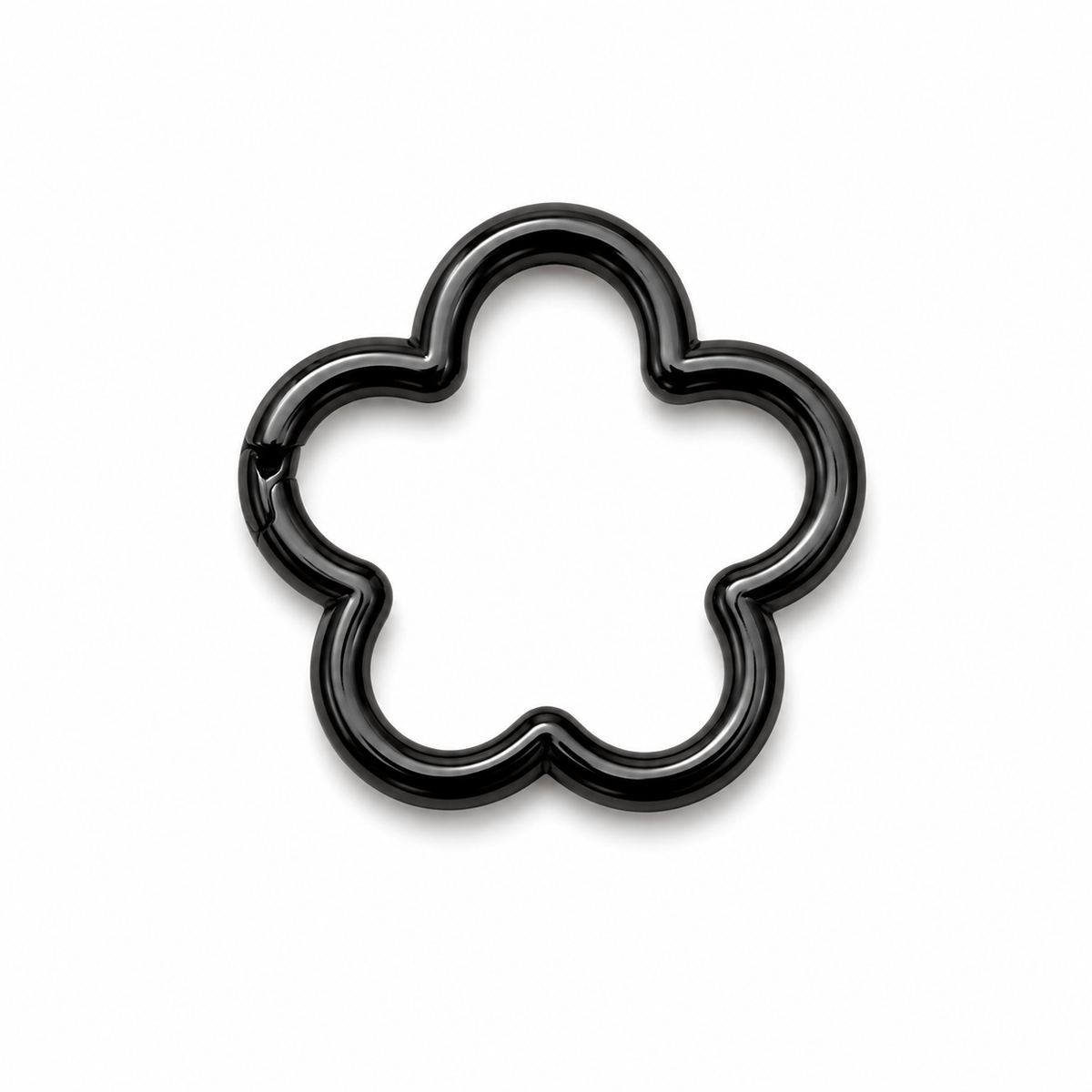 Black Flower Connector Charm