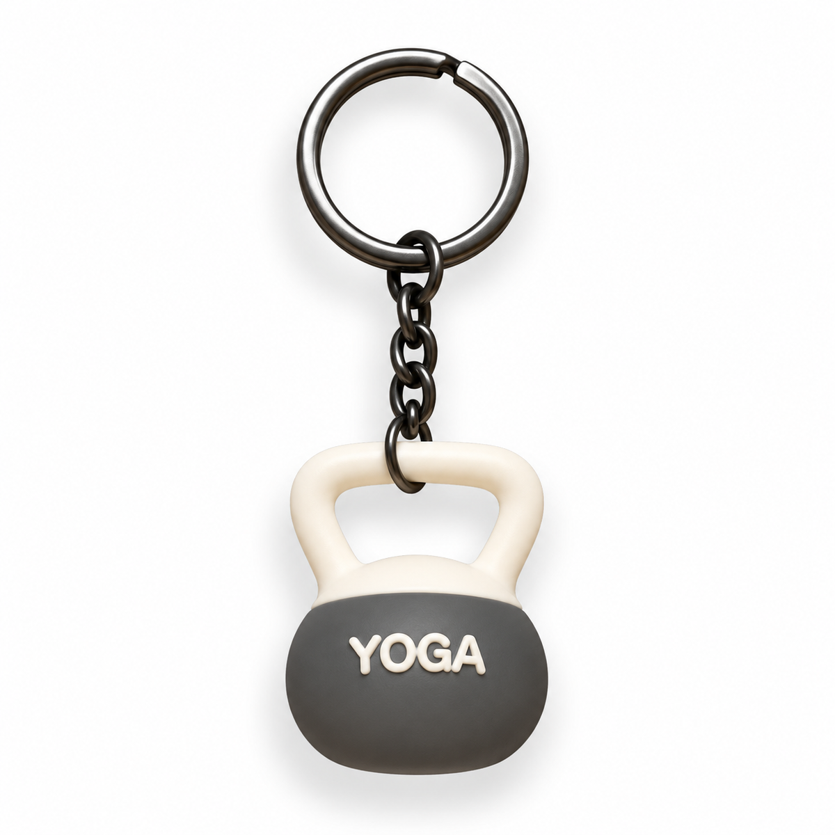 Charcoal Yoga Kettlebell Keyring