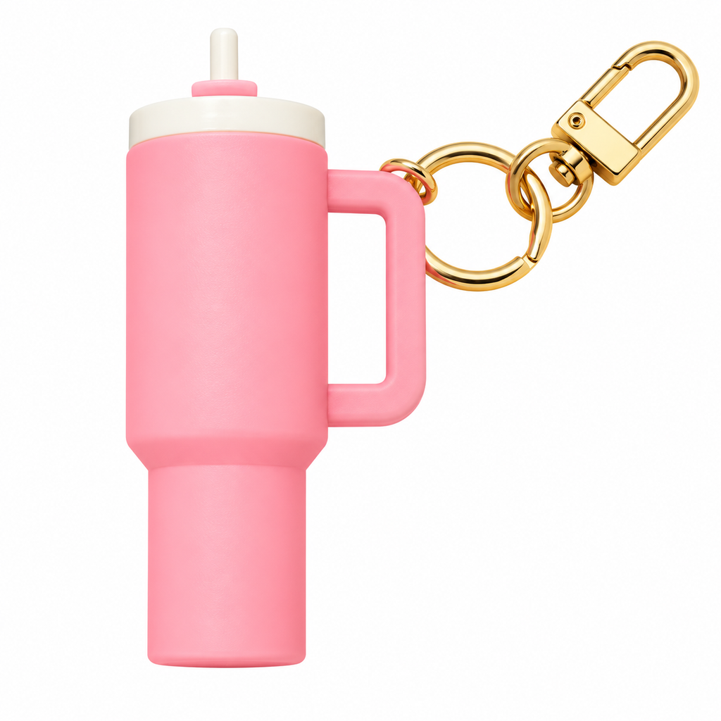 Coral Pink Tumbler Keyring