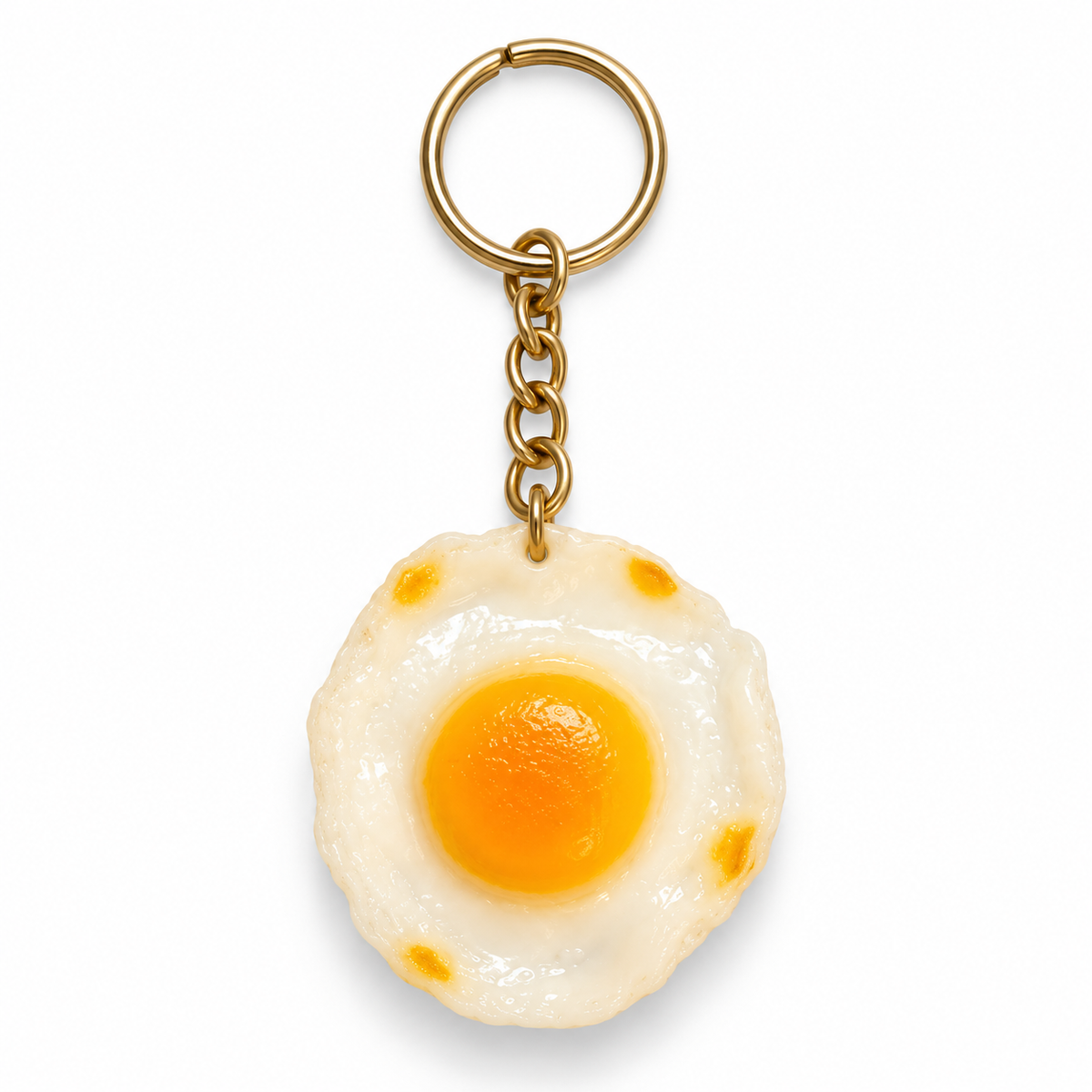 Fried egg keyring