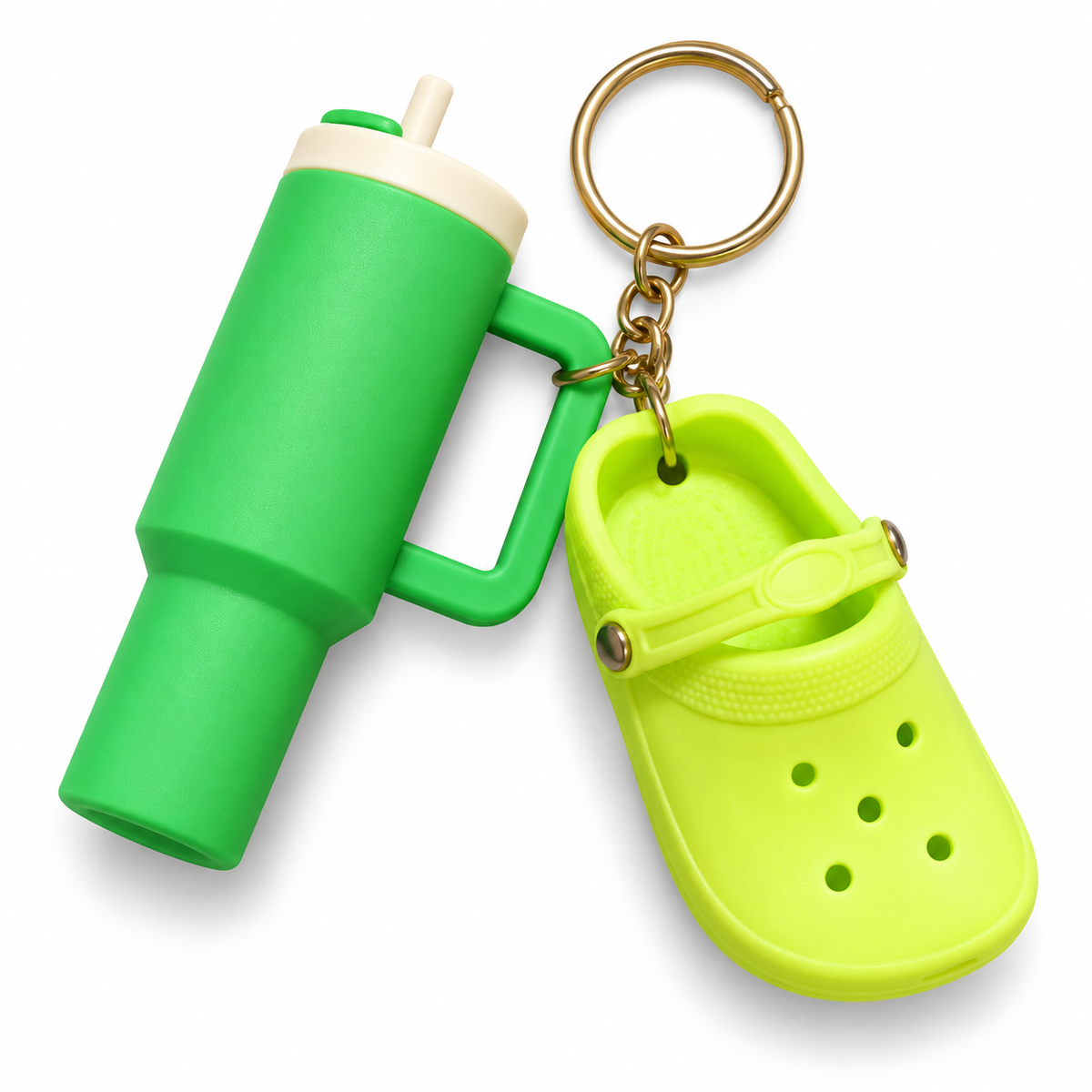 Green Tumbler & Lime Clog Keyring