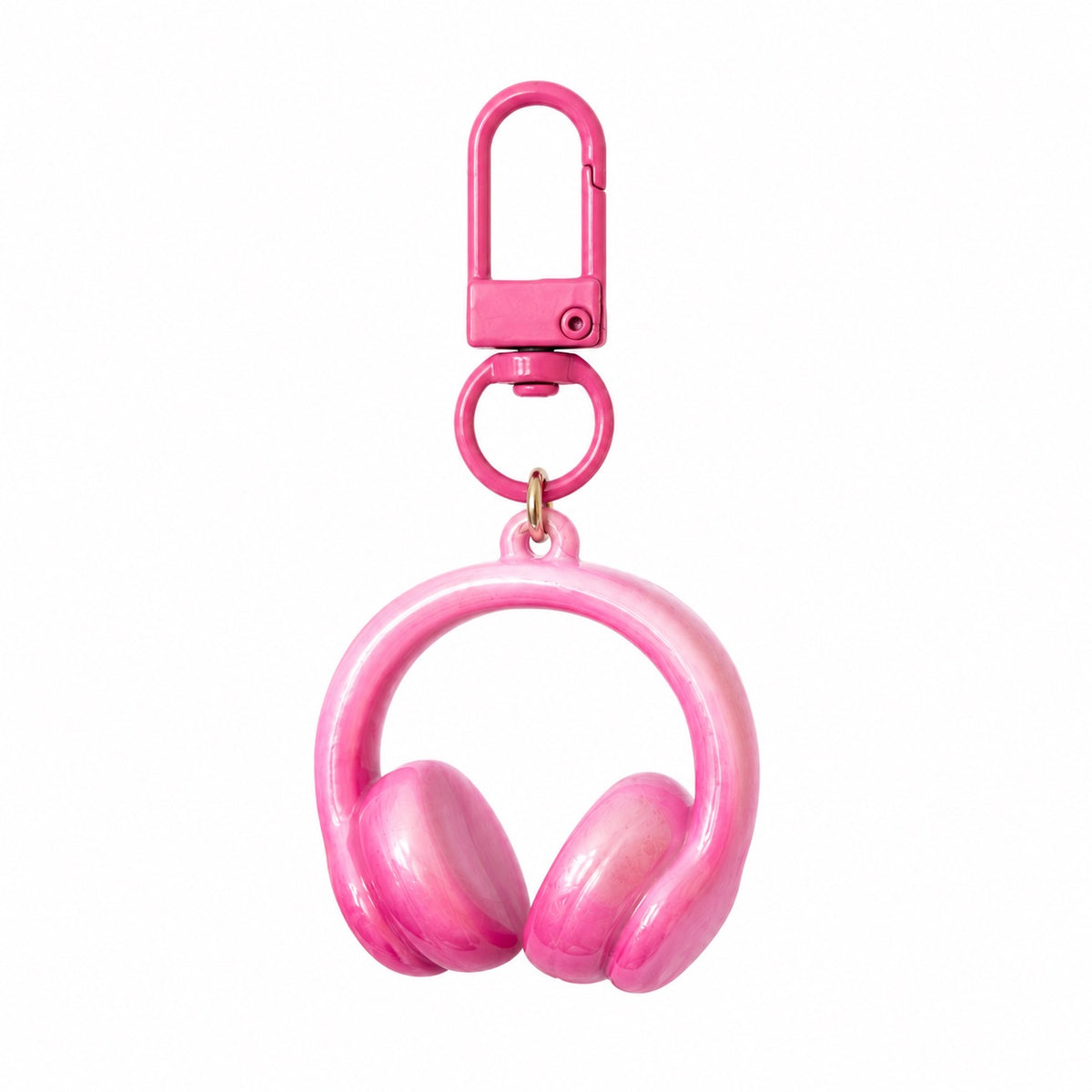 Pink headphones keyring