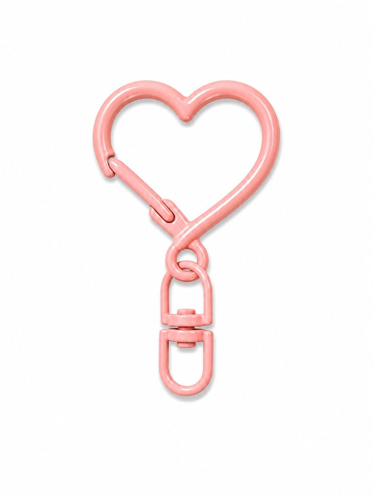 Coral heart clasp keyring