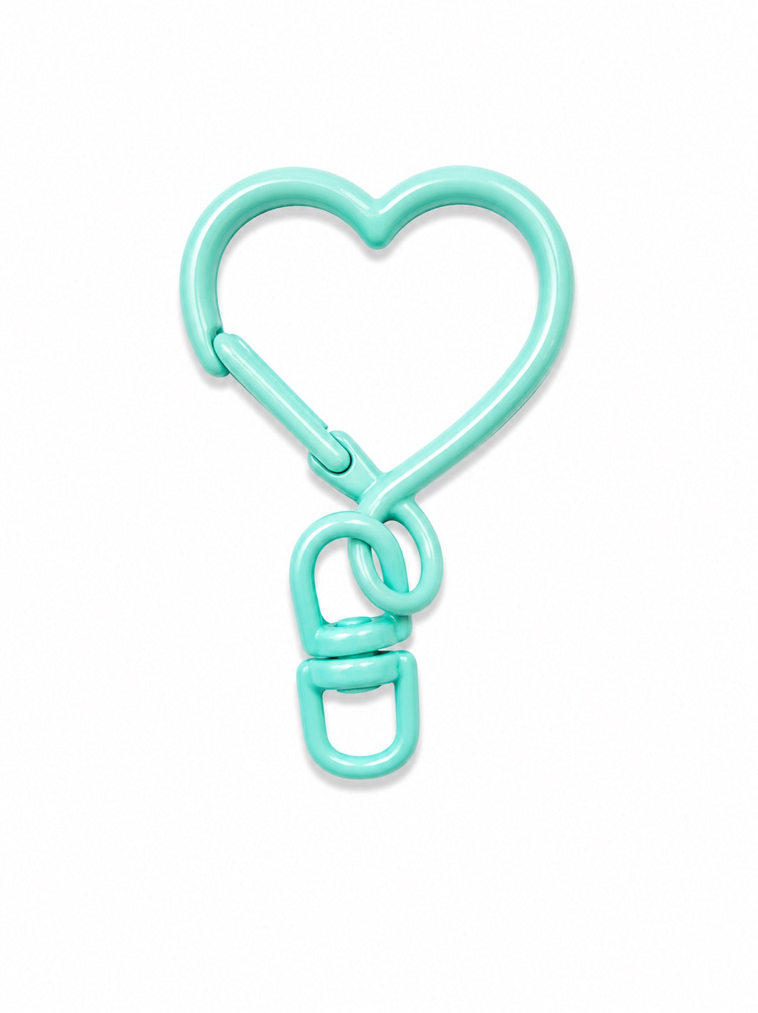 Mint heart clasp keyring