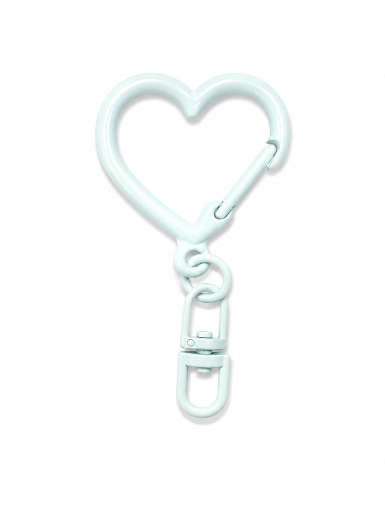 Pale mint heart clasp keyring