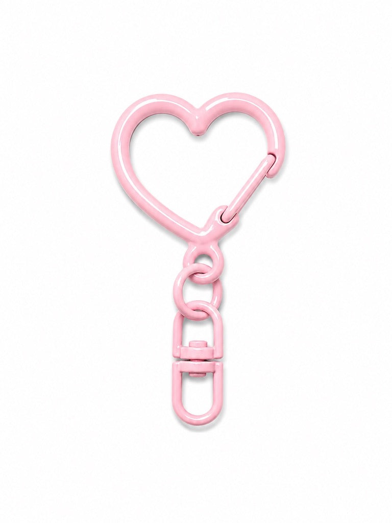 Pink heart clasp keyring