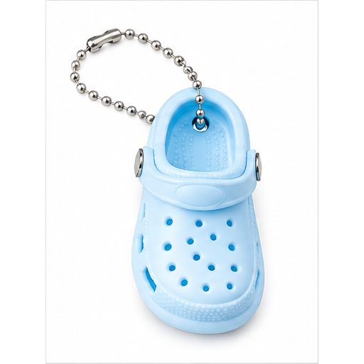 Baby blue mini clog keyring