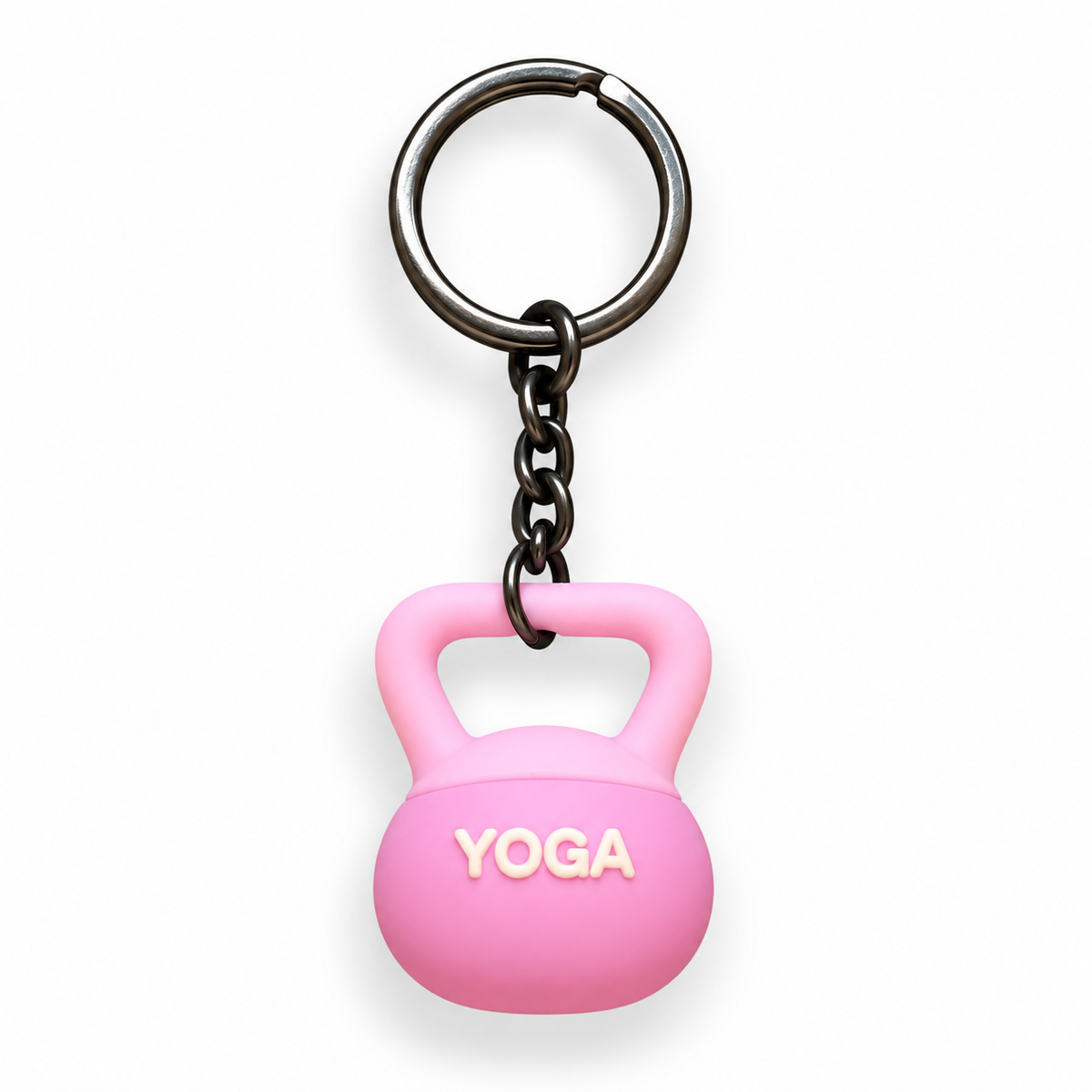 Pink Yoga Kettlebell Keyring