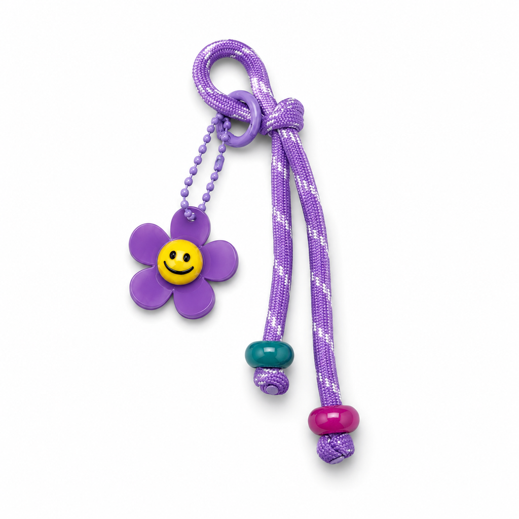 Purple Flower Cord Charm