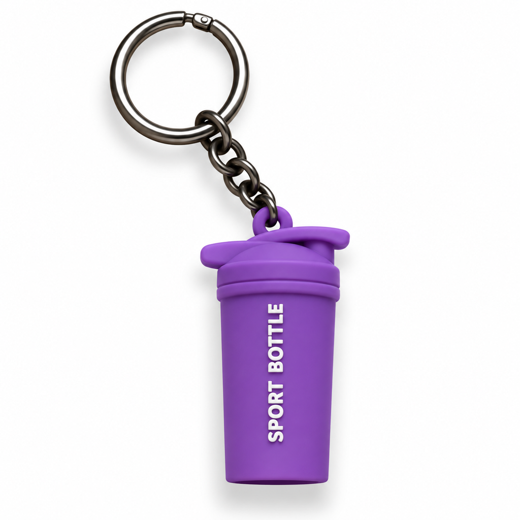 Purple Sport Bottle Keyring
