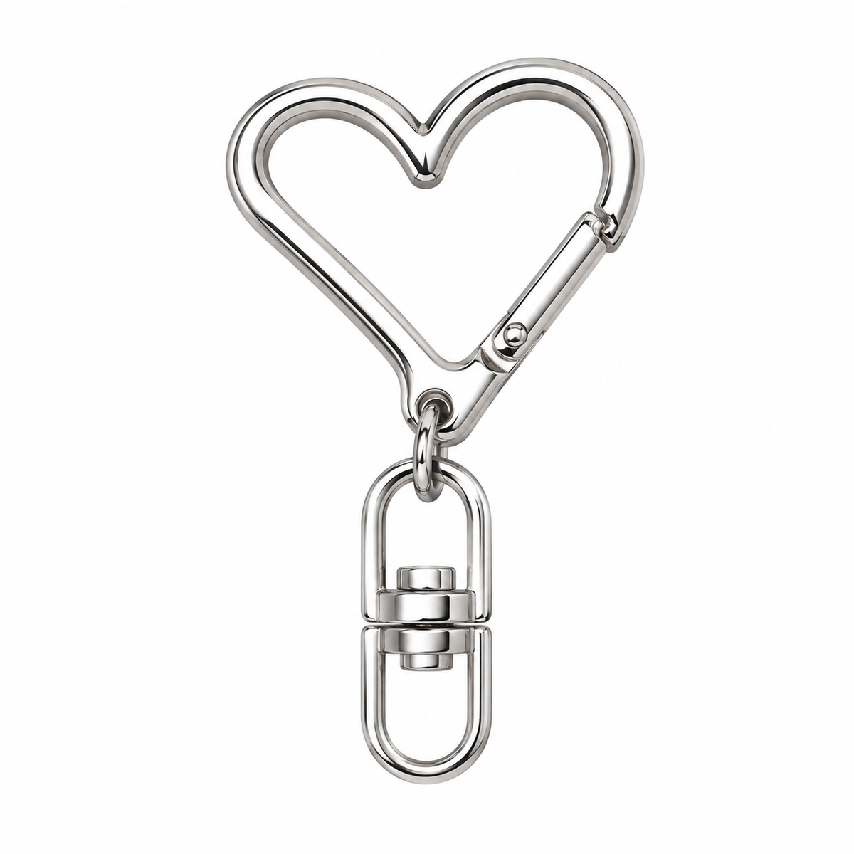 Silver heart clasp keyring