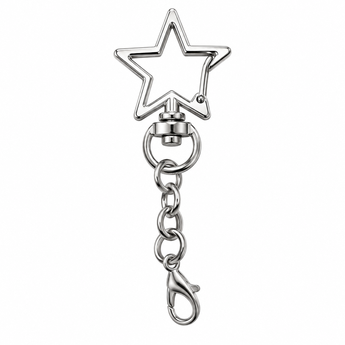 Silver star clasp keyring
