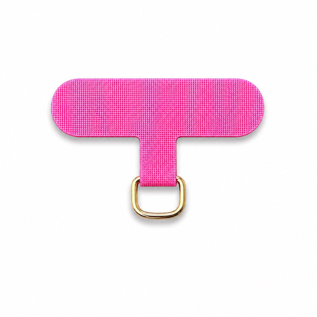 Hot pink T bar keyring holder with metal loop