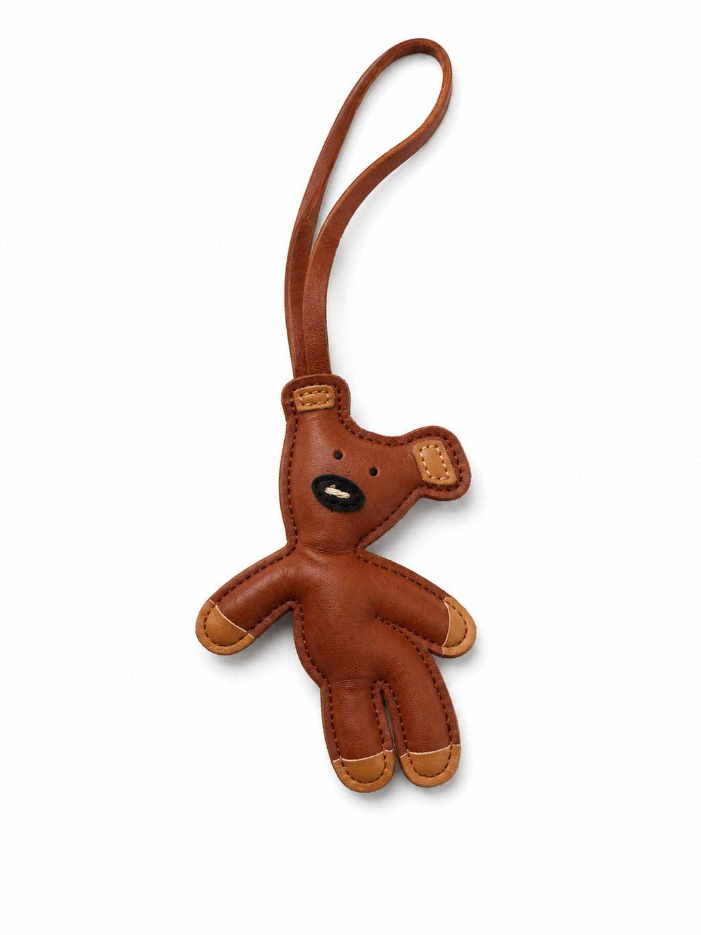 Brown teddy bear loop keyring