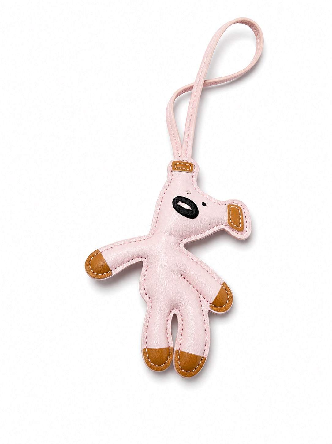 Pink teddy bear loop keyring