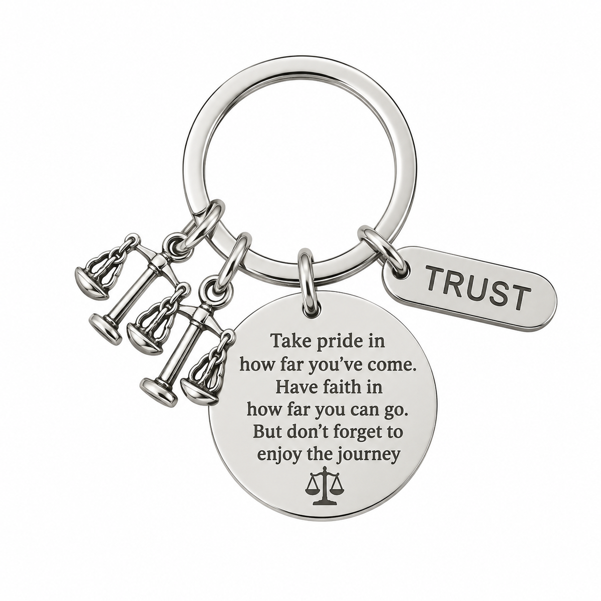 Trust journey inspirational keyring